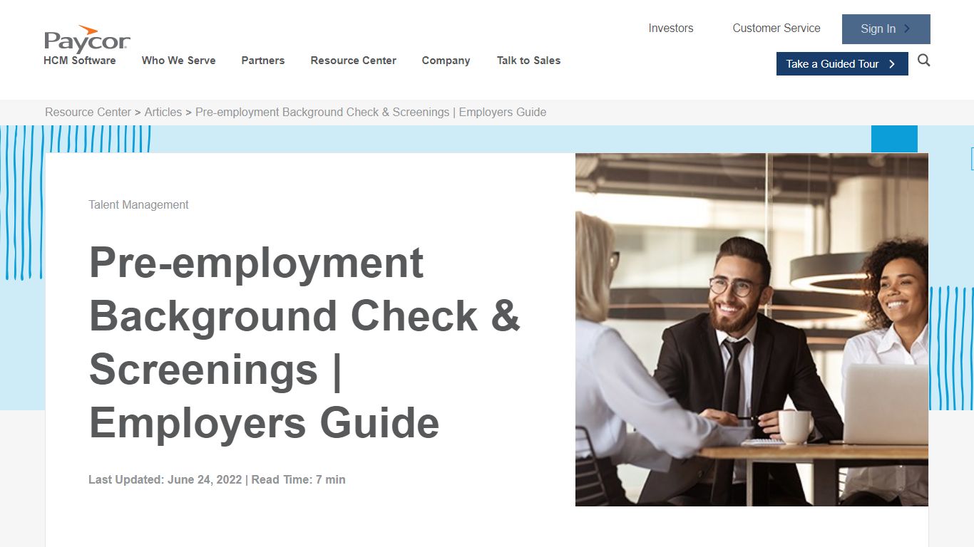 Employers Guide to Pre-employment Background Check & Screenings - Paycor